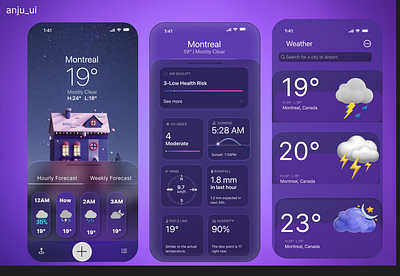 Weather App design illustration ui