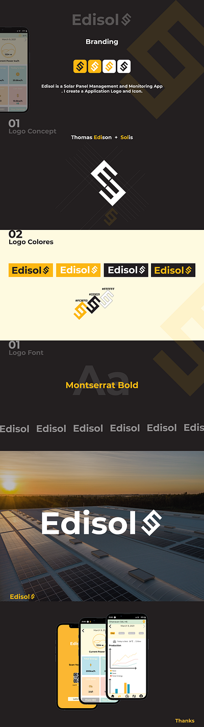 Brand logo Presentation(EDISOL) app branding design illustration logo typography ui ux
