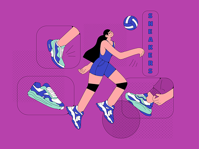 Sneakers adobe art artwork design doodle dribbble illustration illustrator sneakers sport vector volleyball