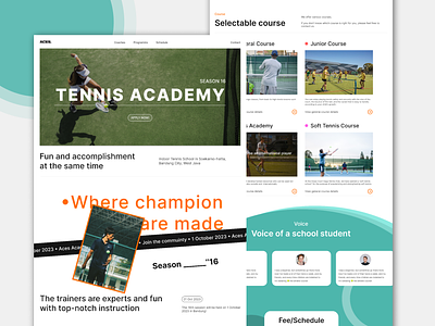 Tennis Academy - Tennis web app branding design dribbble graphic design hyasasinn illustration logo mobile sports tennis tennis academy typography ui vindes website website apps