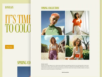 Fashion Clothing Brand Landing Page creamy color design home page landing page midjourney models ui user experience user interface ux web design webdesign website website design
