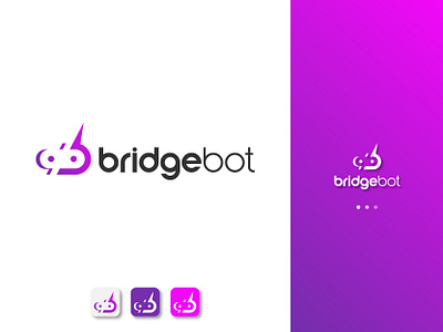 BridgeBot Logo Design app app icon bot icon bot logo logo logo design logo icon minimal minimalist modern robot website
