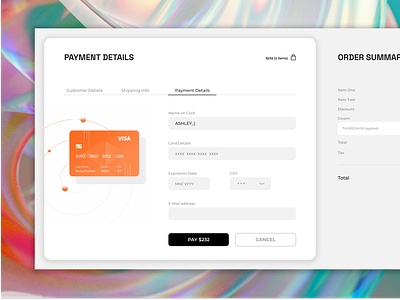 Payment Details ecommerce illustration typography ui