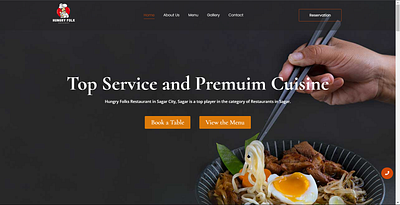 Hungry Folk Website beverages branding cuisine design elementor food illustration logo restaurant ui wordpress
