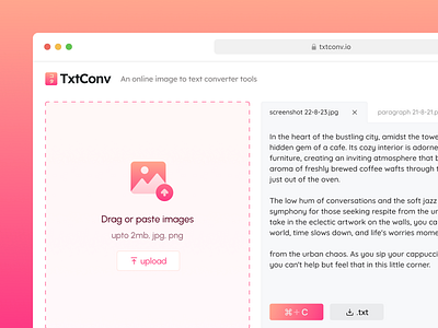 TxtConv - image to text Converter Dashboard dashboard saas trending