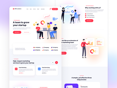 #DailyUI - Marketing solutions landing page branding design illustration landing page marketing ui ux