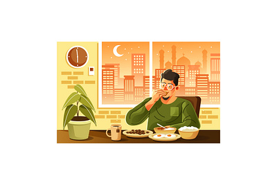 Iftar Ramadan Illustration prayer