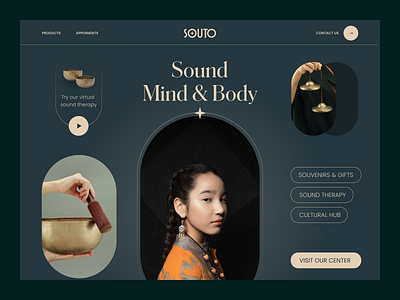 Sound therapy landing page branding design hero banner landing page sound therapy therapy web website