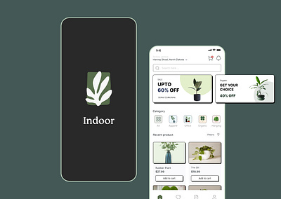 Indoor : OfficePlant Mobile App UI app design design inspiration ecommerce indoor plants mobile app neubrutalism office plant plantcare shopping app ui ux workplace wellness