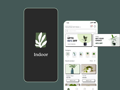 Indoor : OfficePlant Mobile App UI app design design inspiration ecommerce indoor plants mobile app neubrutalism office plant plantcare shopping app ui ux workplace wellness