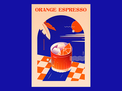 Orange Espresso branding coffee color graphicdesign illustration pattern poster summer vector