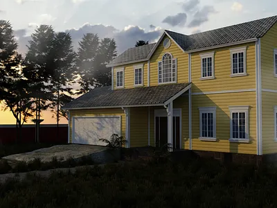 Wooden house 3d