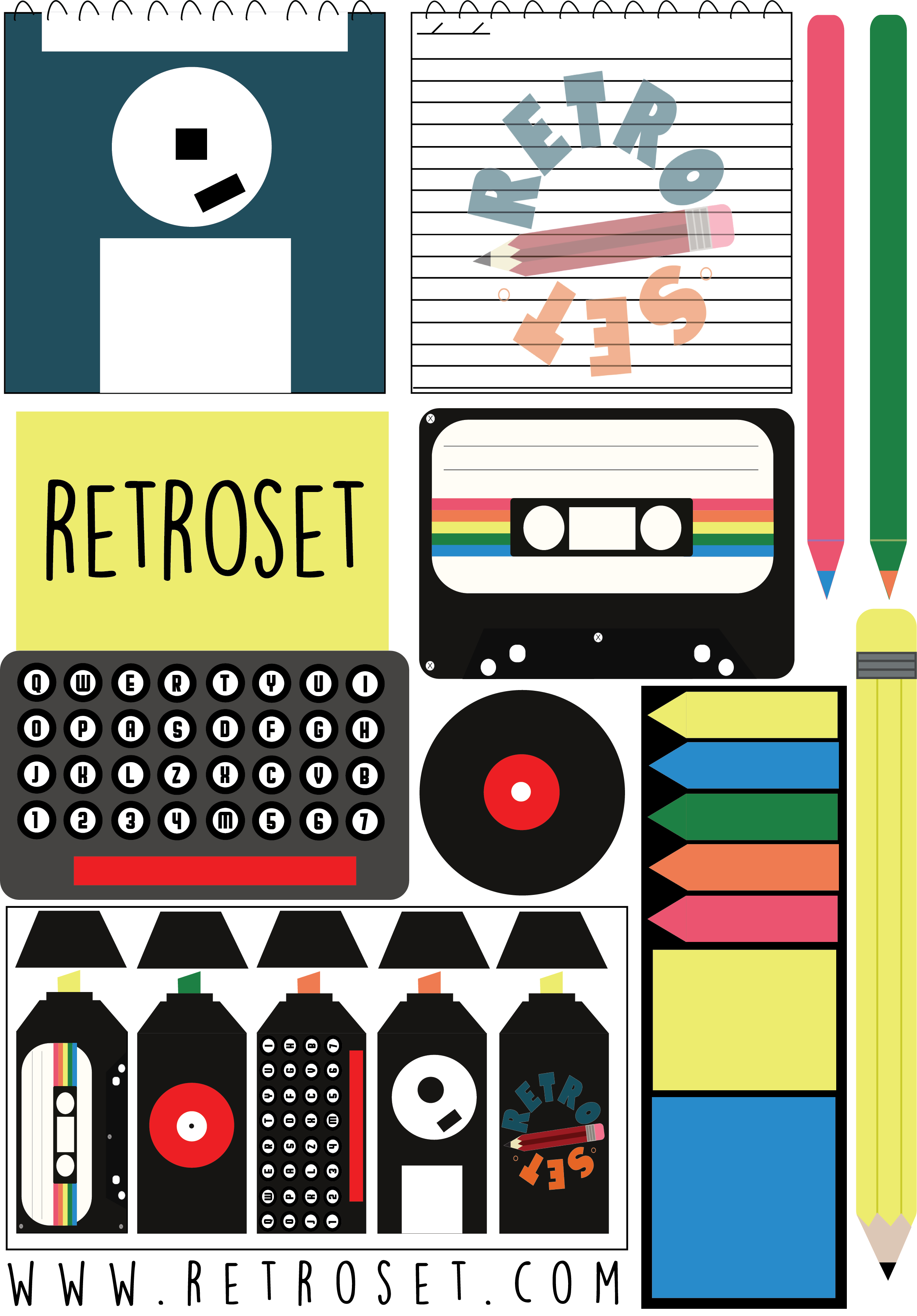 Retro Stationary Set by alyssa montalvo on Dribbble