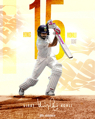 All hail the KING adobe photoshop athletics cricket design fan art graphic design poster sports design virat kohli