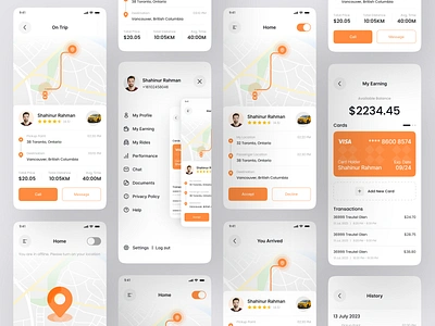 Ride-Sharing Mobile App booking app car app car booking clean design driving graphic design hire landing page mobile app popular design product app rental ride ride share ridesharing shahinurstk02 taxi uiux uiuxdesign vehicle