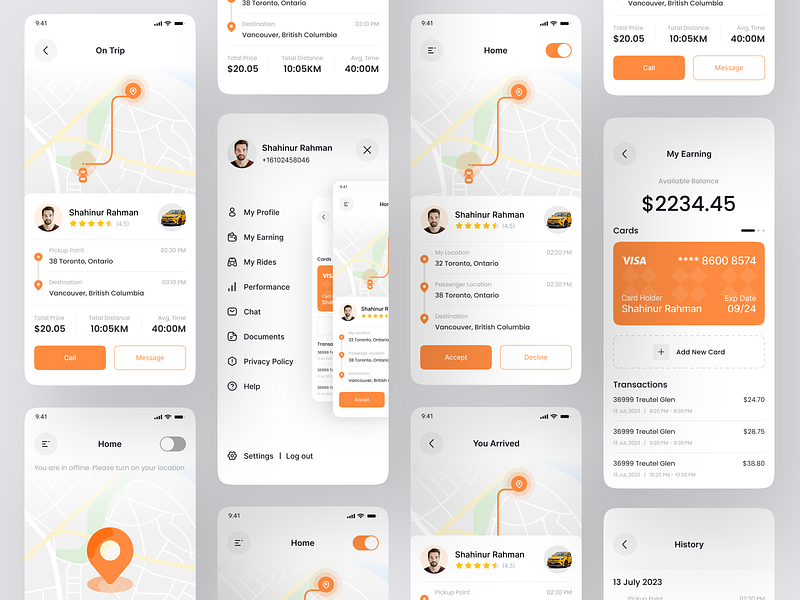 Browse thousands of Ride Sharing images for design inspiration | Dribbble