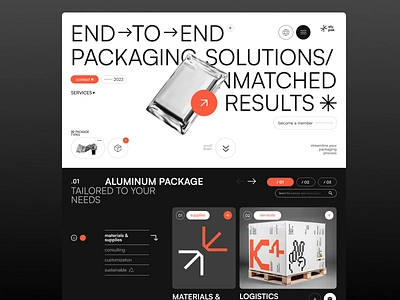 Packaging Company Website branding branding company business environment landing page material minimal minimalist design package packaging startup packaging website paper recycling saas startup typoraphy ui ux vendor web design website design