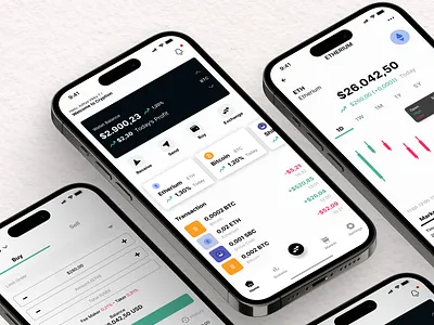 Cryption - Crypto Trade App assets bitcoin coinbase crypto crypto wallet app cryptocurrency design exchange finance app home screen market mobile app statistics page ui ux wallet app