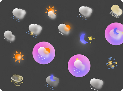 Weather Icon ｜ Icon design design icon ui weather weather icon