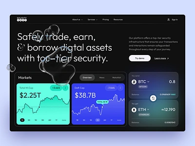 Solidity - Crypto Exchange Platform blockchain crypto crypto wallet cryptocurrency exchange investment platform product design trading ui uiux ux web 3 web 3.0 web 3.0 design web design web platform web3 webpage website