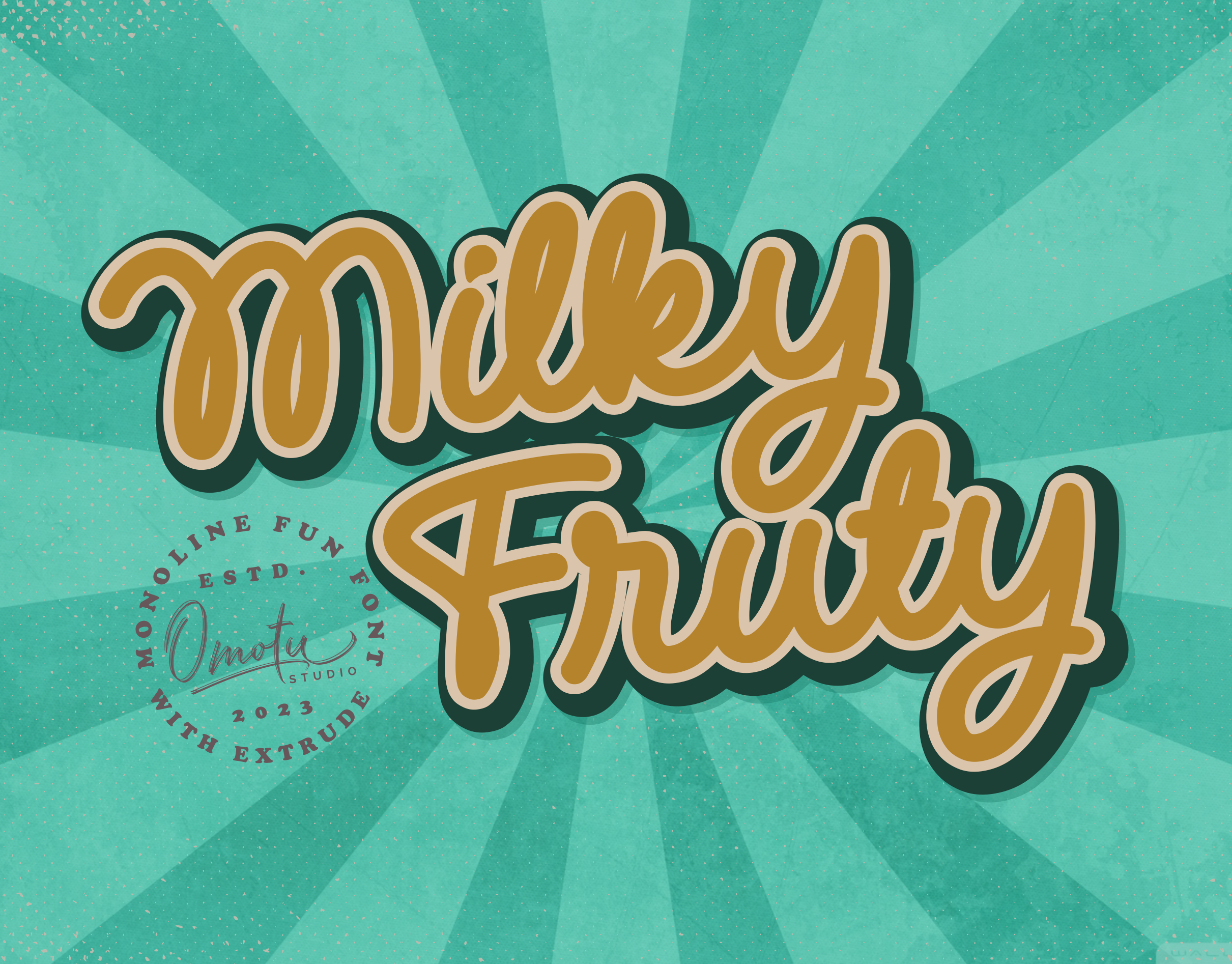 Milky Fruty advertising font branding font fun font handwritten font logo font monoline font retro font social media post font