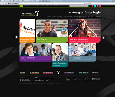 Telford College, 2013 - GSD website build website design wordpress