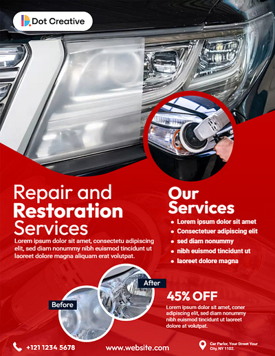 Repair & Restorations services branding flyer logo
