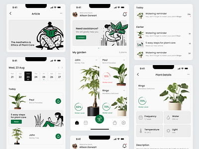 Plant Care Mobile App Design care clean minimal mobile plant product timeless ui ux