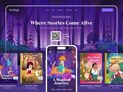 Online Book Reader: Landing Page 📕 animation book branding darktheme design designinspiration ebook illustration landing page landingpage mobileapp motiongraphic onlinebook orely ui uidesign userexperience userinterface ux uxdesign