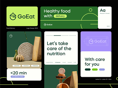 GoEat - Branding for Food Delivery Company app logo branding delivery logo delivery service eat food food delivery graphic design healthy food logo logo design logo designer logotype minimalist logo modern logo symbol typography vector visual identity