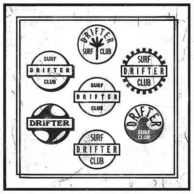 Drifter w/ “Wharf” artifact badge design badges bazaar beach camp beach resort drifter icons procreate brushes resort surf surf camp surf club surf resort texture art texture brush tofino tokens wharf