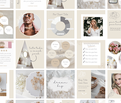 Neutrals & Beige Social Media Canva Templates beige canva instagram neutrals social media templates