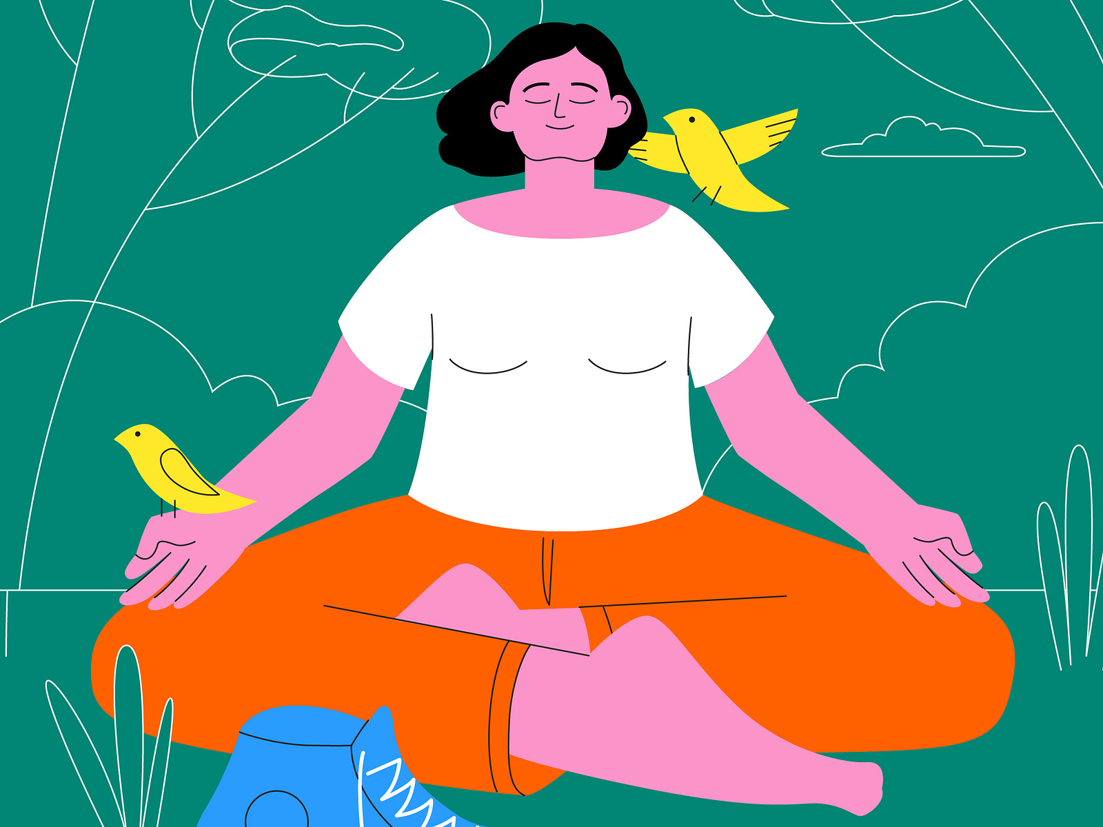 Meditation at the park by KSENIIA FAST on Dribbble