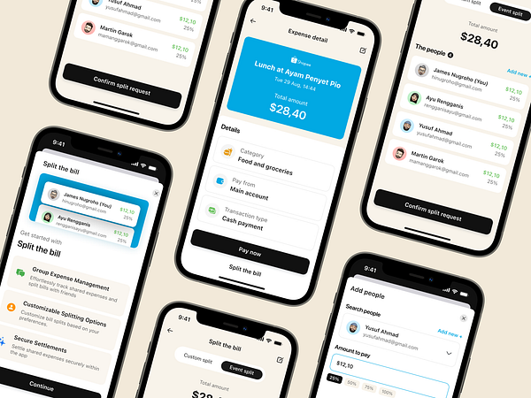 Payment App : Split the bill by Syahrul Falah for Vektora on Dribbble