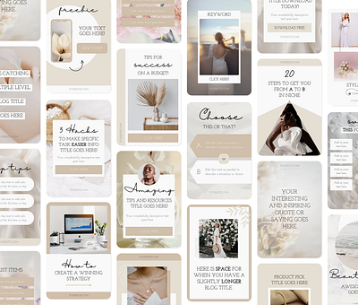 Boho Pinterest Canva Templates beige beige templates branding canva canva designer marketing pinterest social media templates