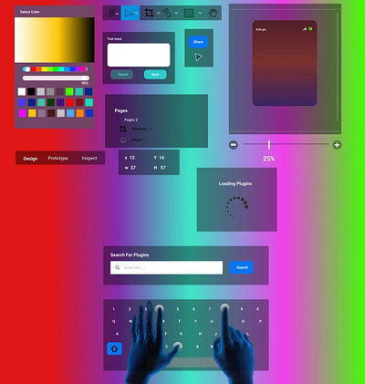 Figma in Virtual Reality Design app branding design graphic design illustration logo typography ui ux vector