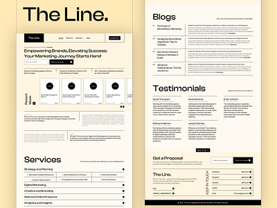 TheLine. Marketing Agency | UIUX design footer landing page marketing agency nav bar nepal smma ui uiux uiuxnepal user experience user interface ux web design website