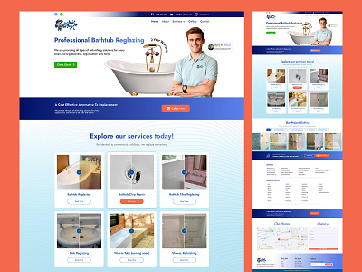 Bathtub Reglazing Website UI Design appdesign bathremodel bathroomremodel bathroomtiles bathtubrefinishing bathtubreglazing design illustration landingpage prototype reglazing reglazingfinish reglazingoftub tilereglazing tubreglazing ui uxdesign uxresearch webdesign wireframes