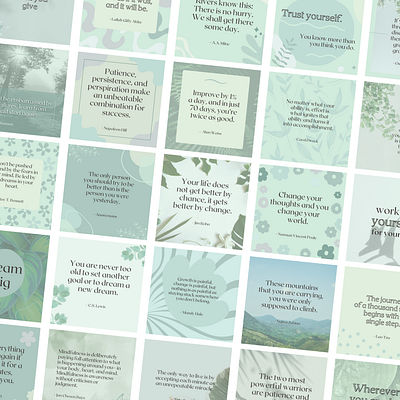 Inspiring Quote Graphics - Social Media Canva Templates canva green instagram leaves nature social media templates