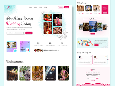 Indian Wedding Planner Web Design indian wedding planner landing page design ui ux web design wedding planner