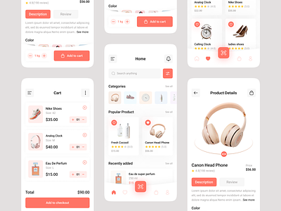 E-commerce Mobile App ecommerce electronic gadget graphic design illustration iphone kit landing page marketplace minimalist mobile design mobile ui online store onlineshop popular design shahinurstk02 shop store uiux design website