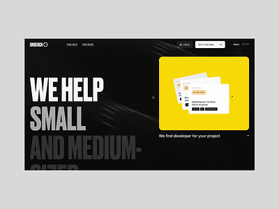 Unbench about us grid interaction minimalism typography ui ux webdesign