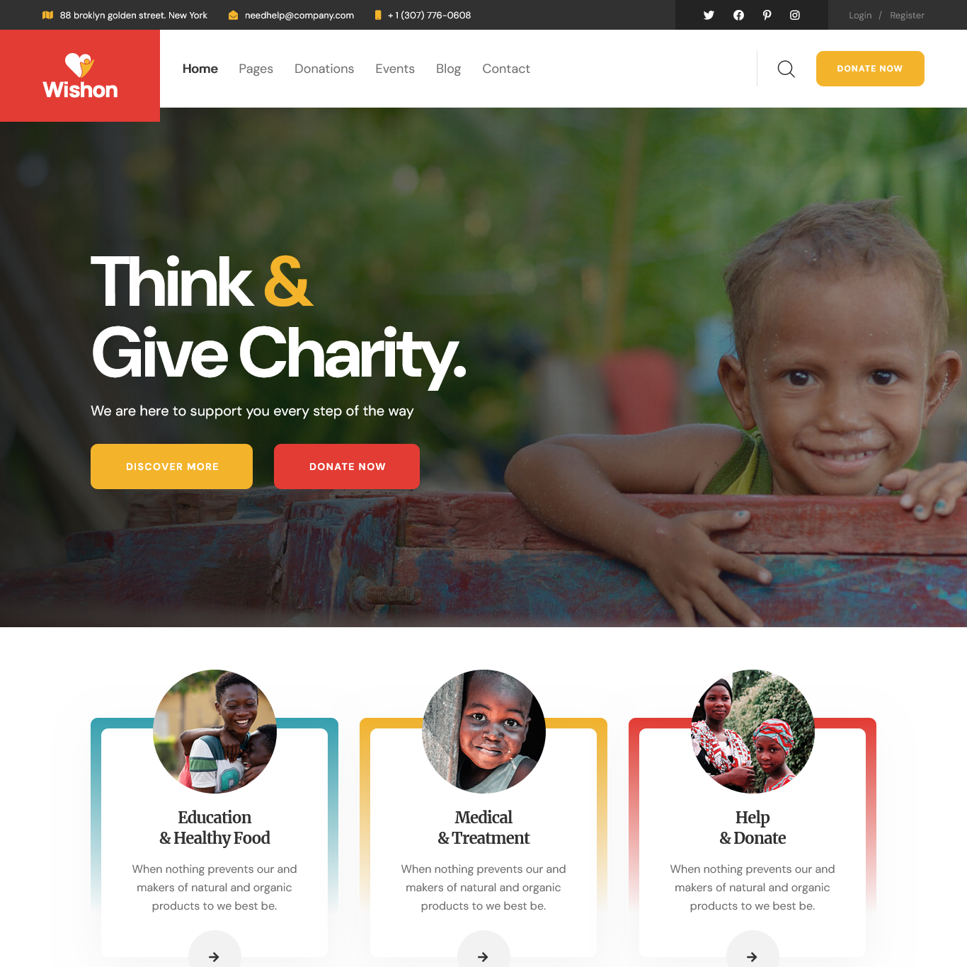 Wishon - Non Profit Charity Joomla 4 Template charity church design donation envato foundation freelancer fundraiser joomla joomla4 joomlatemplate mosque ngo nonprofit organization responsive themeforest volunteer