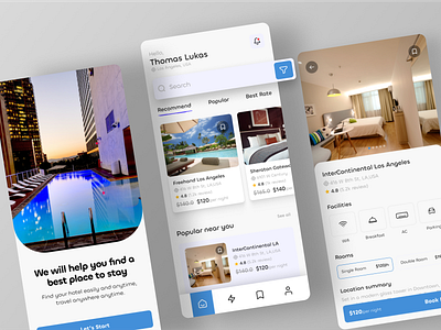 Hotel Booking App Design app design booking clean ui design hotel illustration landing page design minimalist minimalistic responsive design responsive web design travel ui uiux uiux design