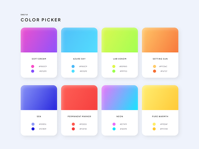 Color Cards color color picker dailyui design gfxmob gradient graphic design ui ux vector