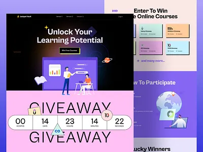 Jackpot Vault - Giveaway Page Template v3 animation course course giveaway giveaway graphic design landingpage motion graphics online course ui website