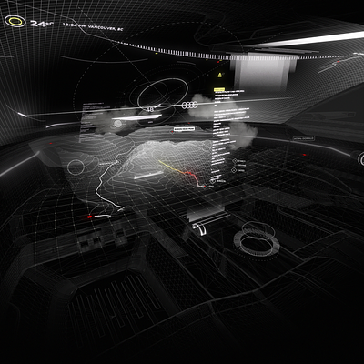 Audi activesphere concept UI MockUp ar audi augmented reality automotive concept fui magic leap mixed reality mr spatialisation design ui user experience user interface ux