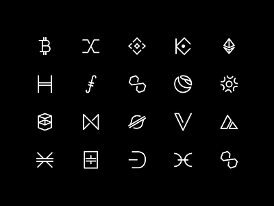 Crypto Currency Icons bitcoin blockchain coins crypto currency currency icons dogecoin download ethereum figma flat icons icon icon design icon illustration iconography icons line icons polygon token vector icons web icons