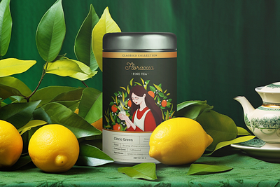 Floraccia: Fine Tea Packaging branding feminine fine tea fruits graphic design illustrated packaging illustration packaging tea