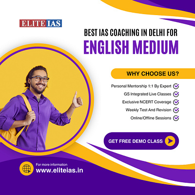 English Got You Stumped in UPSC Prep? Elite IAS Academy Got Your branding design graphic design